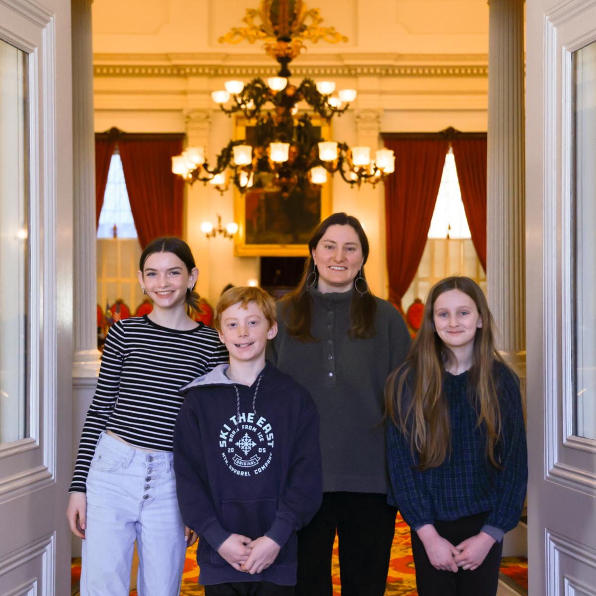 Crossett Brook students and teacher at the Vermont State House