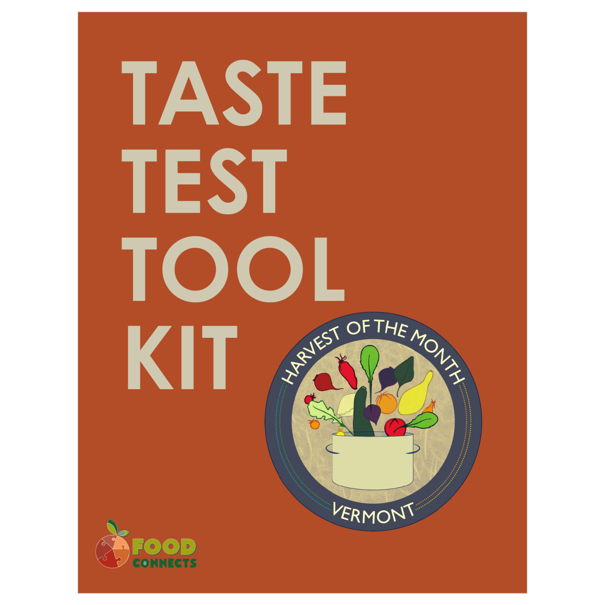 VT Harvest of the Month Taste Test Toolkit Cover with the Vermont Harvest of the Month logo